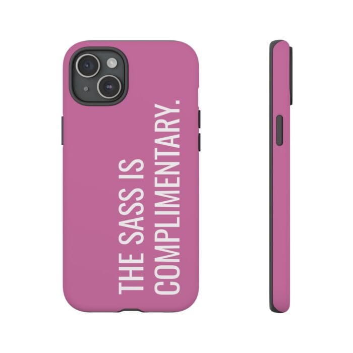 'The Sass is Complimentary' Phone Case (Light Pink) - Image 104