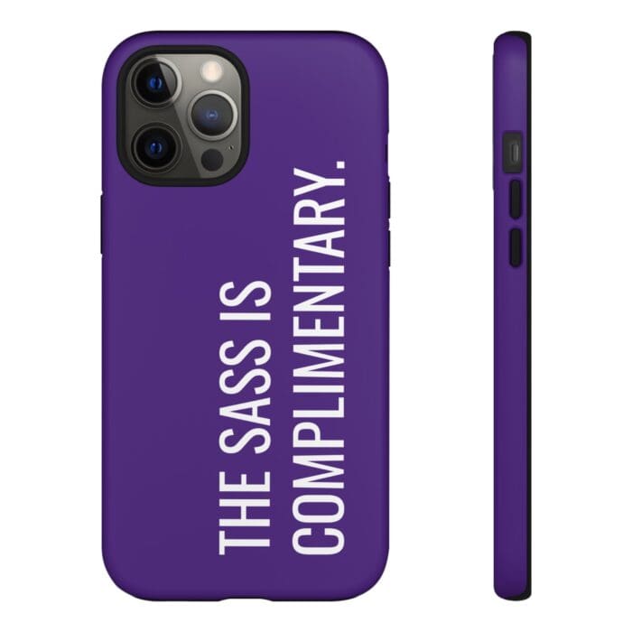 'The Sass is Complimentary' Phone Case (Purple) - Image 36
