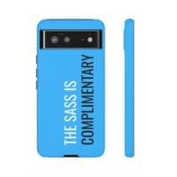 'The Sass is Complimentary' Phone Case ('Two Guys' Blue) - Image 54