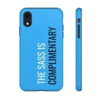 'The Sass is Complimentary' Phone Case ('Two Guys' Blue) - Image 7