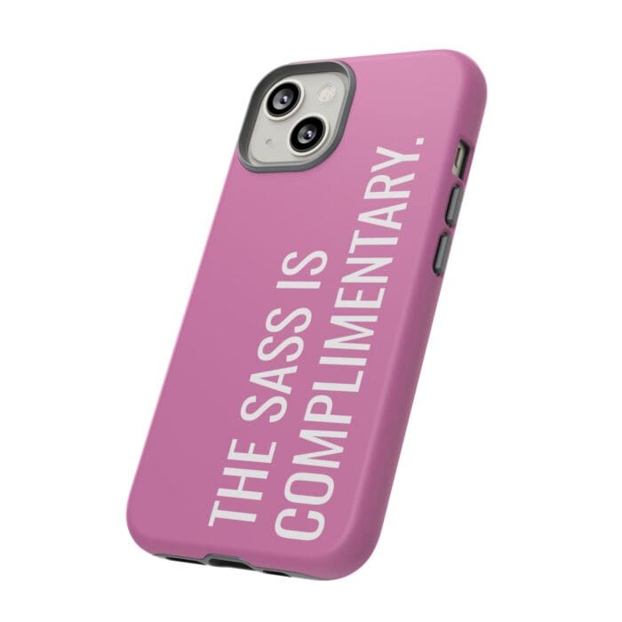 'The Sass is Complimentary' Phone Case (Light Pink) - Image 68