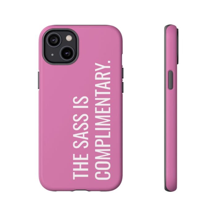 'The Sass is Complimentary' Phone Case (Light Pink) - Image 75