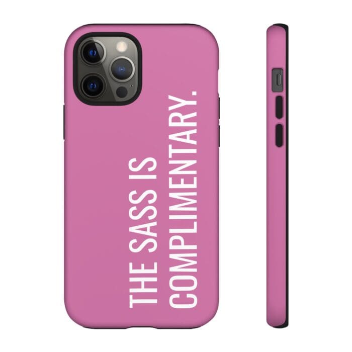 'The Sass is Complimentary' Phone Case (Light Pink) - Image 34