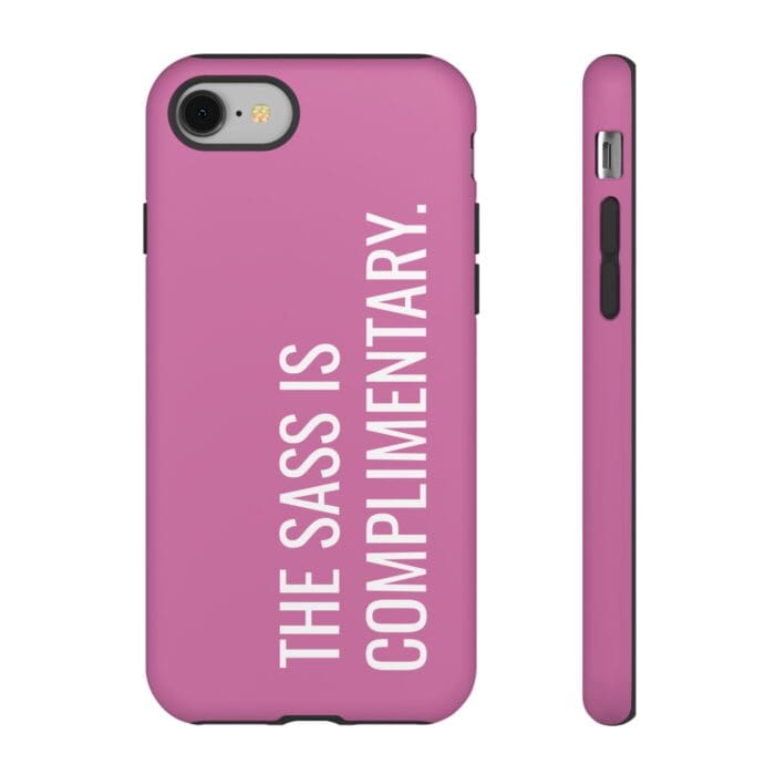 'The Sass is Complimentary' Phone Case (Light Pink) - Image 2