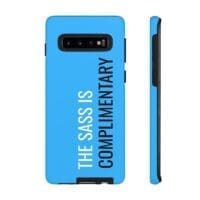 'The Sass is Complimentary' Phone Case ('Two Guys' Blue) - Image 15
