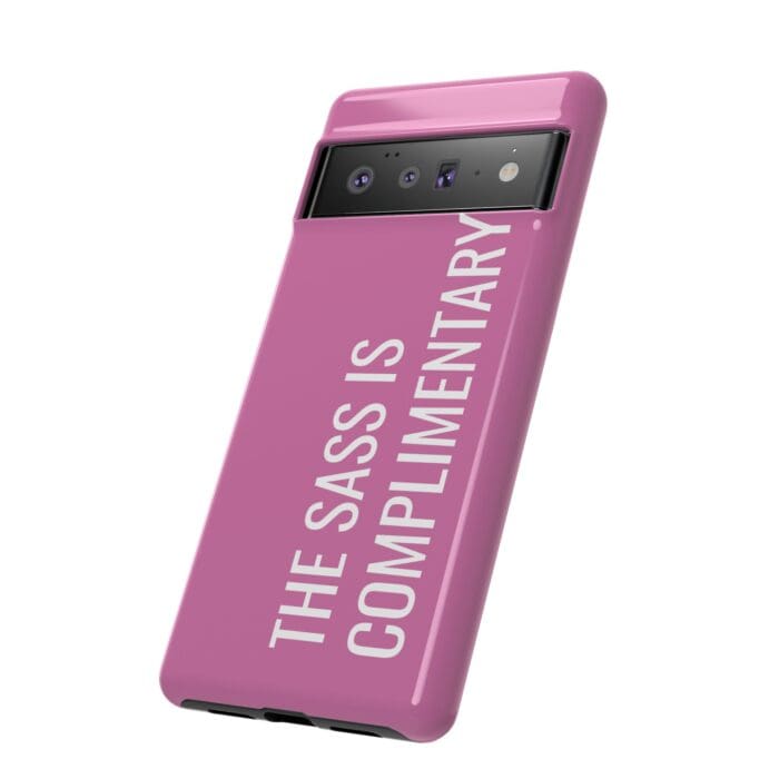 'The Sass is Complimentary' Phone Case (Light Pink) - Image 98
