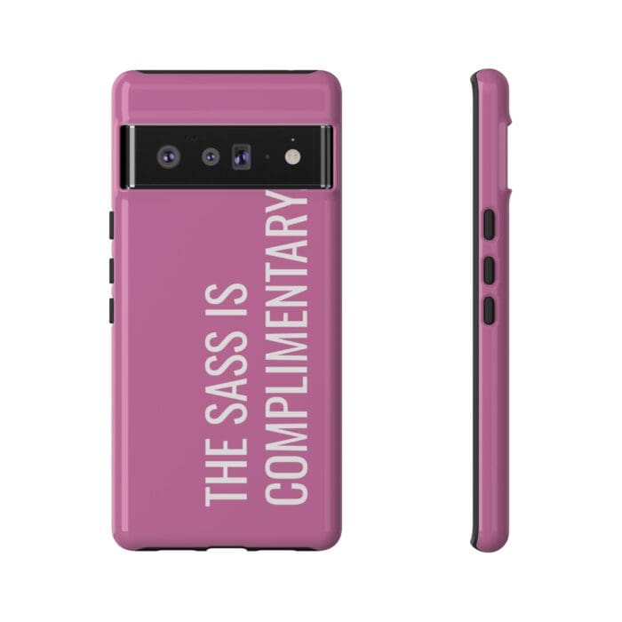 'The Sass is Complimentary' Phone Case (Light Pink) - Image 97