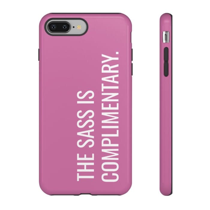 'The Sass is Complimentary' Phone Case (Light Pink) - Image 3