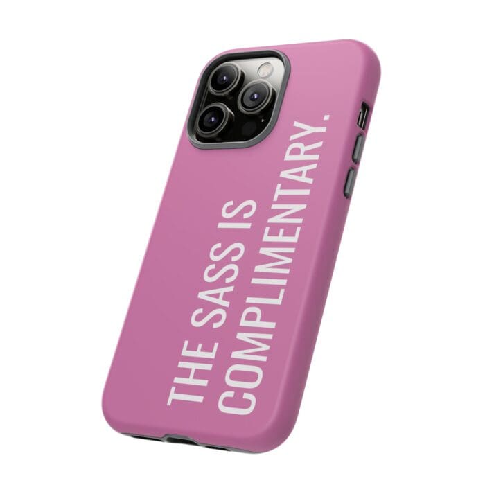 'The Sass is Complimentary' Phone Case (Light Pink) - Image 80