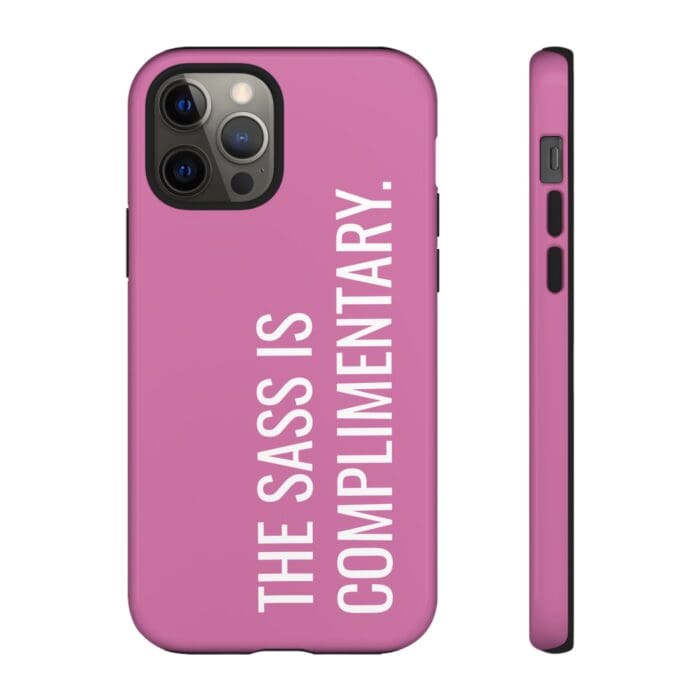 'The Sass is Complimentary' Phone Case (Light Pink) - Image 33