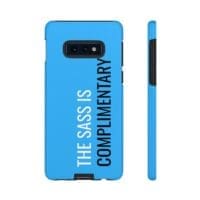 'The Sass is Complimentary' Phone Case ('Two Guys' Blue) - Image 13