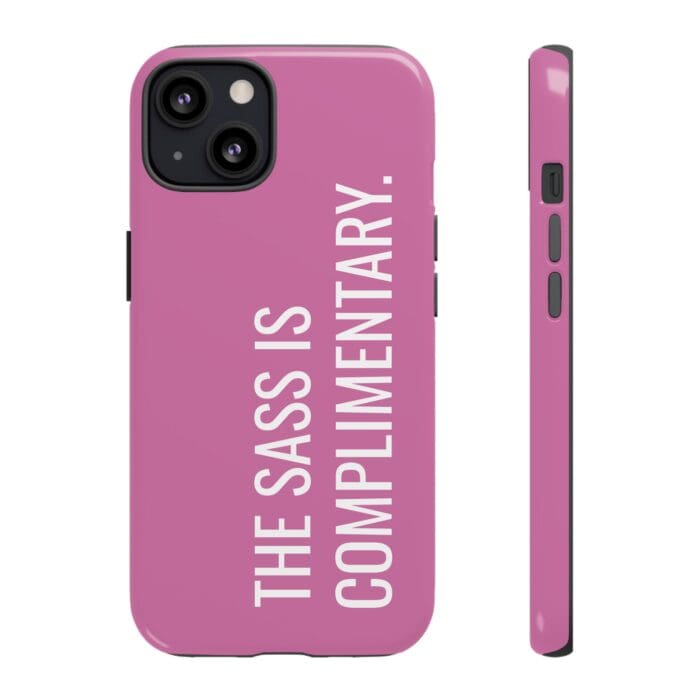 'The Sass is Complimentary' Phone Case (Light Pink) - Image 37