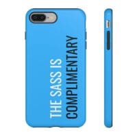 'The Sass is Complimentary' Phone Case ('Two Guys' Blue) - Image 3