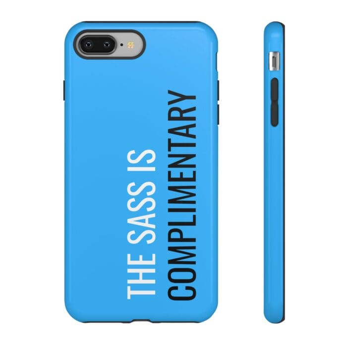 'The Sass is Complimentary' Phone Case ('Two Guys' Blue) - Image 3