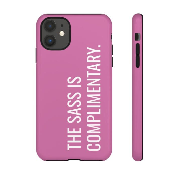 'The Sass is Complimentary' Phone Case (Light Pink) - Image 17