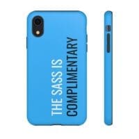'The Sass is Complimentary' Phone Case ('Two Guys' Blue) - Image 8