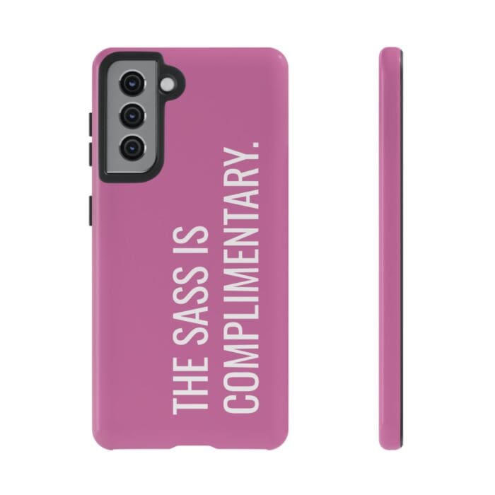 'The Sass is Complimentary' Phone Case (Light Pink) - Image 45