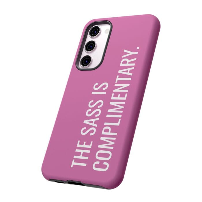 'The Sass is Complimentary' Phone Case (Light Pink) - Image 88