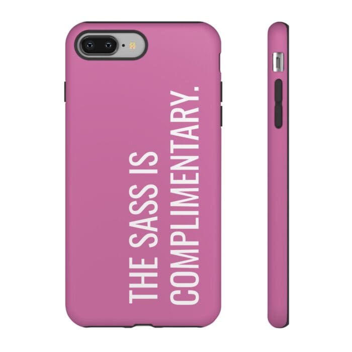 'The Sass is Complimentary' Phone Case (Light Pink) - Image 4