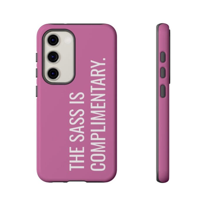 'The Sass is Complimentary' Phone Case (Light Pink) - Image 81