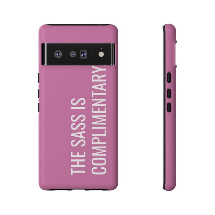 'The Sass is Complimentary' Phone Case (Light Pink) - Image 99