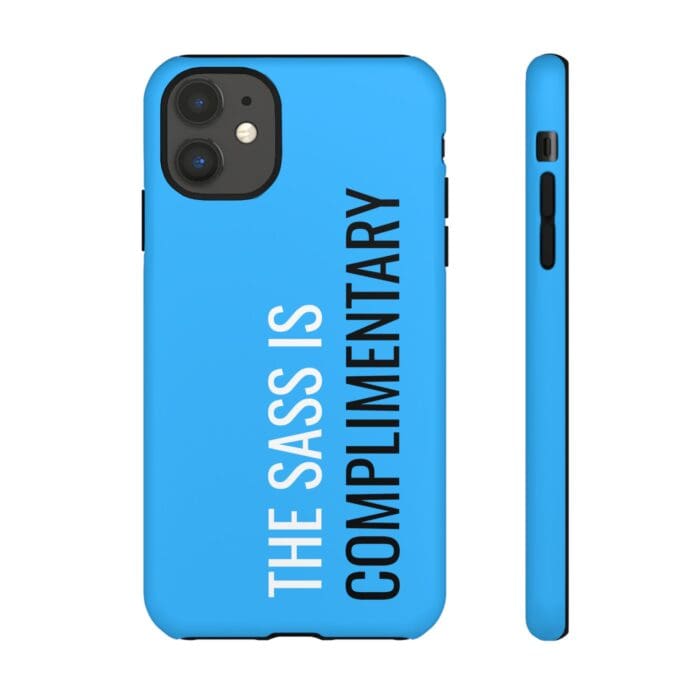 'The Sass is Complimentary' Phone Case ('Two Guys' Blue) - Image 18