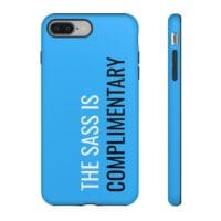 'The Sass is Complimentary' Phone Case ('Two Guys' Blue) - Image 4