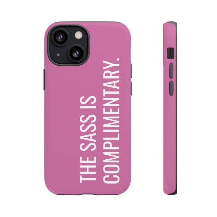 'The Sass is Complimentary' Phone Case (Light Pink) - Image 40