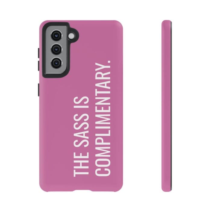 'The Sass is Complimentary' Phone Case (Light Pink) - Image 46