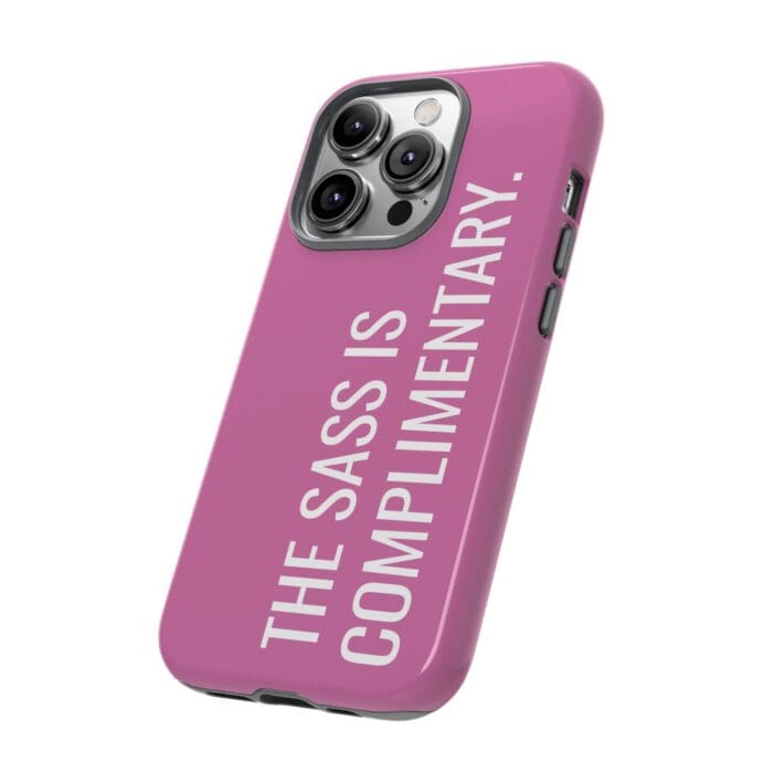 'The Sass is Complimentary' Phone Case (Light Pink) - Image 70