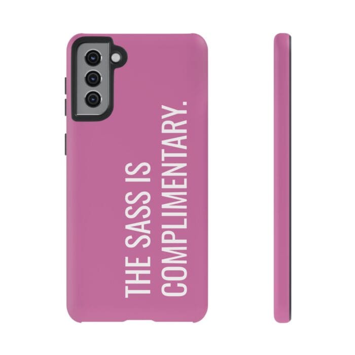 'The Sass is Complimentary' Phone Case (Light Pink) - Image 48