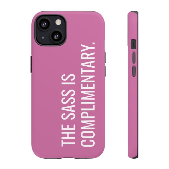 'The Sass is Complimentary' Phone Case (Light Pink) - Image 38