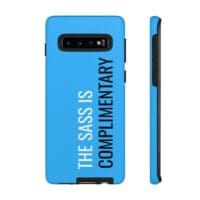 'The Sass is Complimentary' Phone Case ('Two Guys' Blue) - Image 16