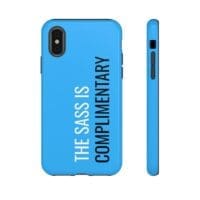 'The Sass is Complimentary' Phone Case ('Two Guys' Blue) - Image 5