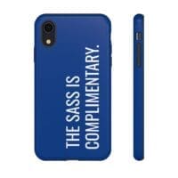 'The Sass is Complimentary' Phone Case (Blue) - Image 7