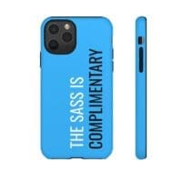 'The Sass is Complimentary' Phone Case ('Two Guys' Blue) - Image 20